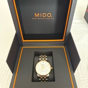 MIDO Baroncelli Jubilee White Dial Two-tone Men's Watch - Like New Condition